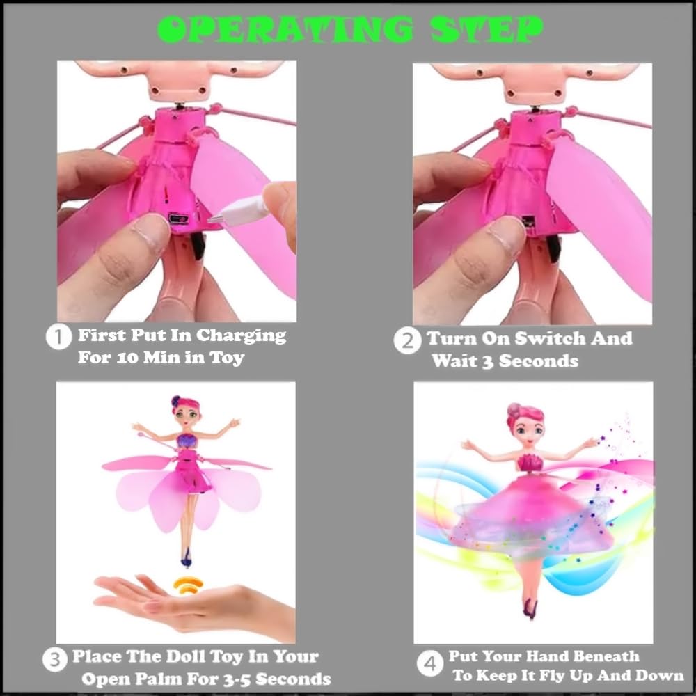 Pink Magic Flying Fairy Doll With Sensor