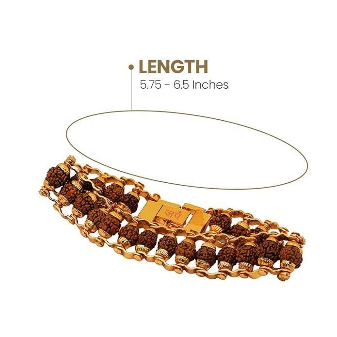 Genuine Paanch Mukhi Modern Rudraksha Bracelet With Gold Plating.™