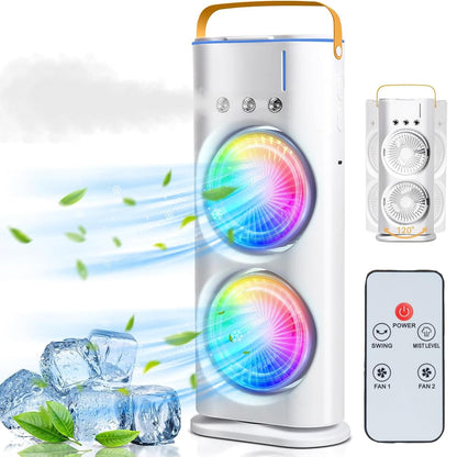 Portable Mini AC USB charging with 7 color LED lights with 3 wind speed Double fan