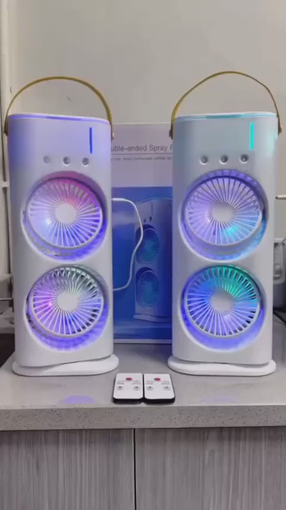 Portable Mini AC USB charging with 7 color LED lights with 3 wind speed Double fan